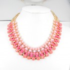 891024-203 Pink Beads Necklace in Gold